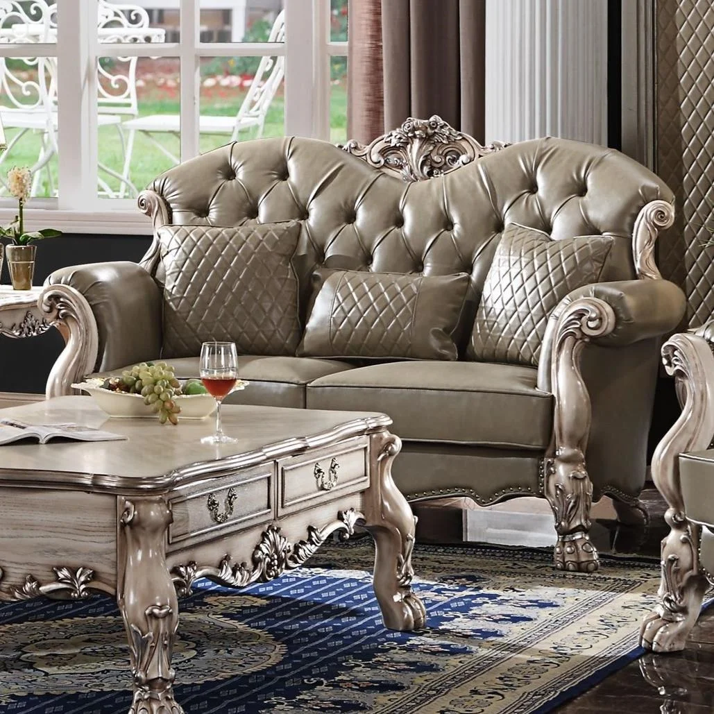 Acme Furniture Dresden II 58176 Traditional Loveseat w/ 3 Pillows